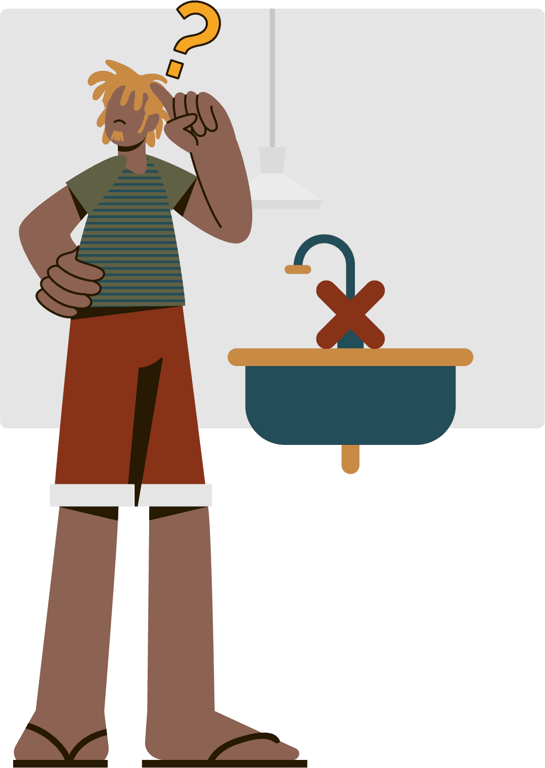 A client looking for help with a broken sink at home